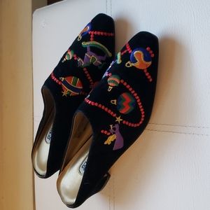 Vintage 90's Sensations Velvet Christmas shoes sz 8